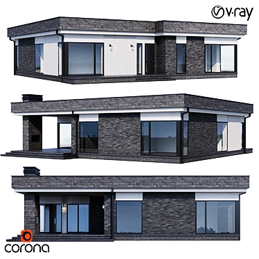 Contemporary Mansion Model, 3D Asset 3D model image 1 