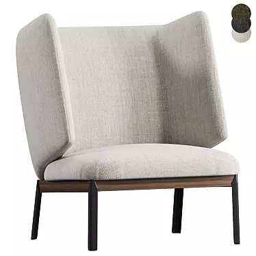 Elegant High Back Armchair Design 3D model image 1 