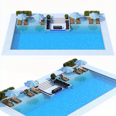 Stylish Pool With Rendering 3D model image 1 