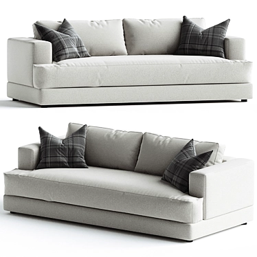 Elegant Hutton Omari Sofa Natural 3D model image 1 