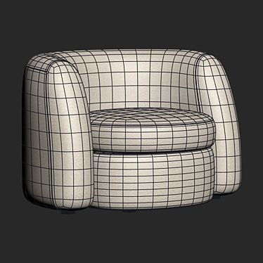 Seamless Texture 3D Armchair Model 3D model image 1 