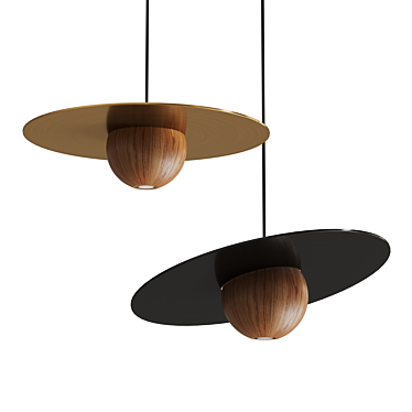 Gerit Walnut Pendant Lamp 3D model image 1 