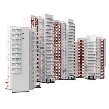 Versatile Residential Complex with 4 Sections 3D model image 1 