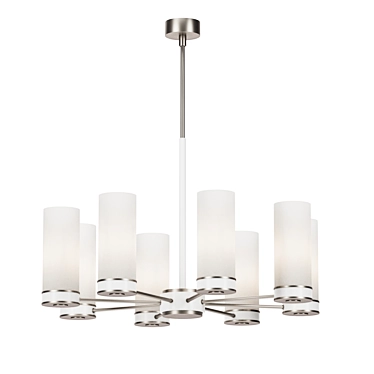 Minimalist Steel Chandelier with Fabric Shades 3D model image 1 