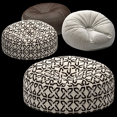 Bed Ottomans Set 3D model image 1 