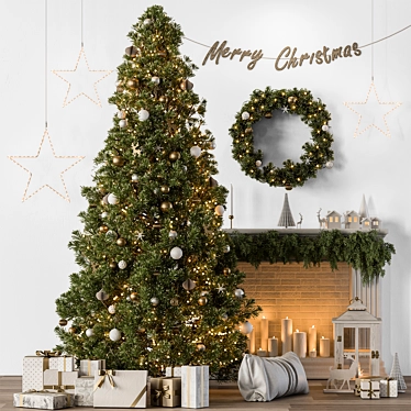 Festive Christmas Tree Set 58 3D model image 1 