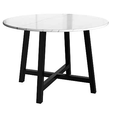 Modern Marble Dining Table Set 3D model image 1 