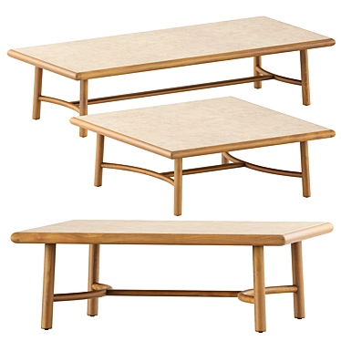 Elegant Ukiyo Low Table by Tribu 3D model image 1 