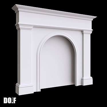 Customizable Gypsum Fireplace Portal 3D model image 1 