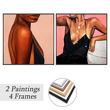 Artwork Set with Multiple Frames 3D model image 1 