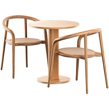 Round table galta central leg by Cluzel and ARANHA Armchair by Branca