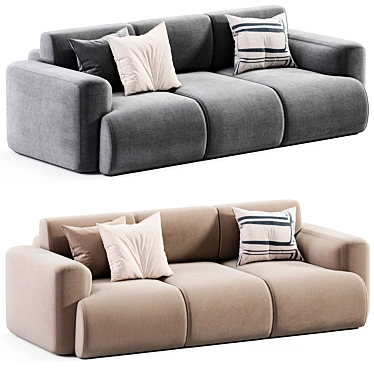 Contemporary Bonent Velvet Sofa 3D model image 1 
