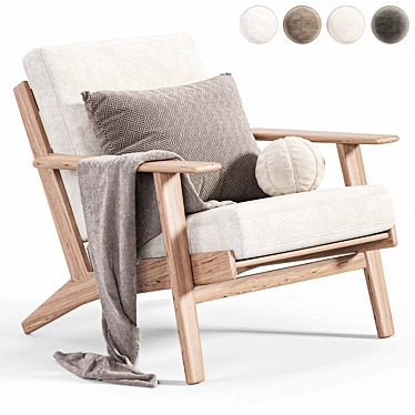 Vintage Armchair GE290 3D Model 3D model image 1 