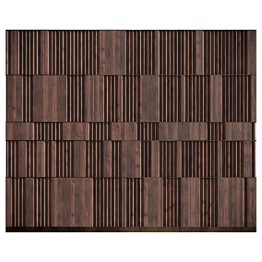 Elegant Walnut Wall Panel 3D model image 1 