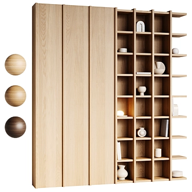 Japandi Shelving & Decor Objects 3D model image 1 