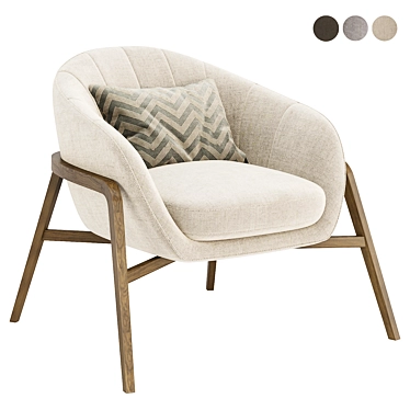 Elegant Cassia Armchair, TrioSetColor 3D model image 1 