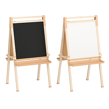 Kids School Art Easel with Marker and Chalk Board 3D model image 1 