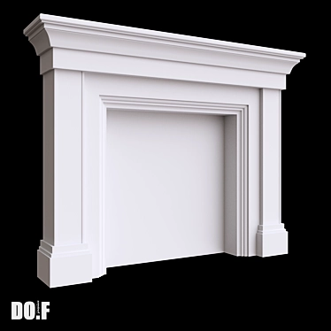 Versatile Gypsum Fireplace Portal 3D model image 1 