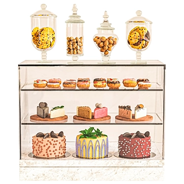 Dessert Display with 3D Models 3D model image 1 