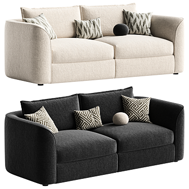 Modern Fabric Como Range Sofa 3D model image 1 