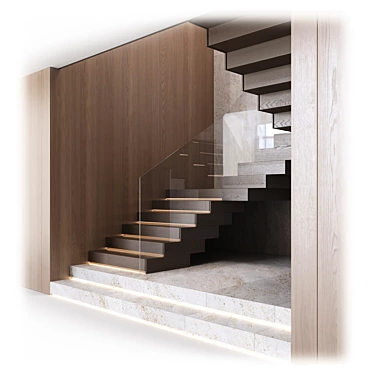 Modern Staircase Design Kit 3D model image 1 