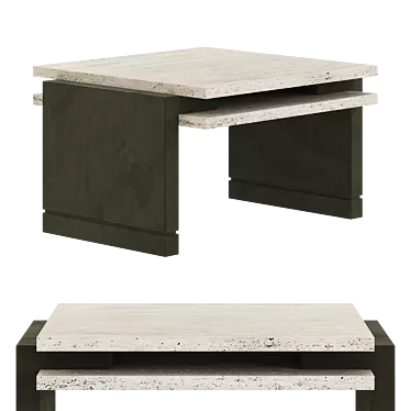 Luxury Stratos Travertine Coffee Table 3D model image 1 