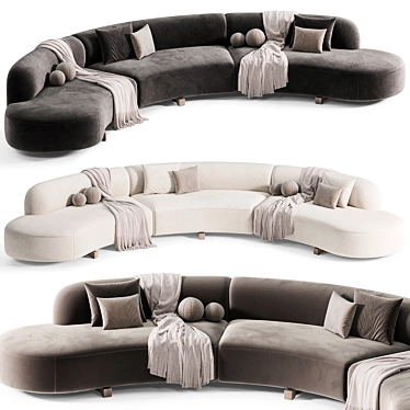 Elegant Vao Curved Sofa Design 3D model image 1 