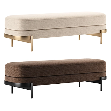  Modern Barry Bench Set 2 3D model image 1 