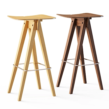 Sleek Wing-inspired Bar Stool 3D model image 1 