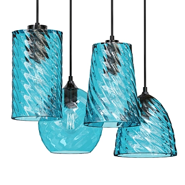 ImperiumLoft Blue RIB Pendant Light 3D model image 1 