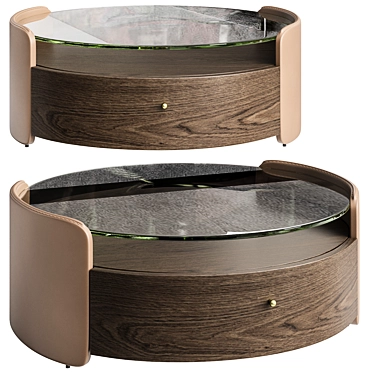 Firmo Walnut and Leather Table 3D model image 1 