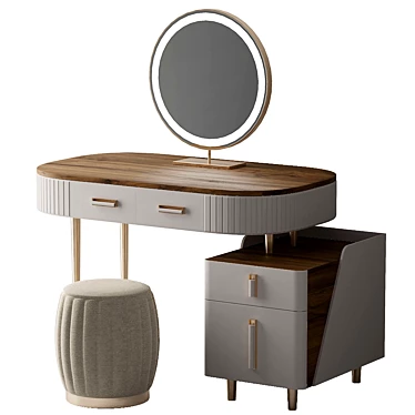 Chic White Modern Dressing Table 3D model image 1 