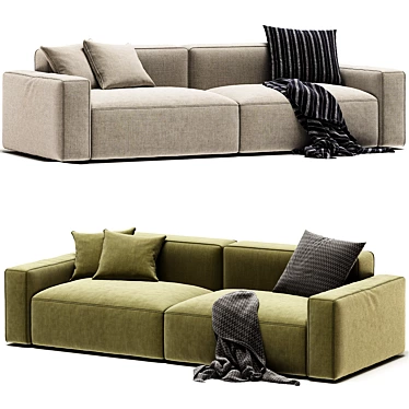 Modern Jesse Daniel 2-Seater Sofa 3D model image 1 