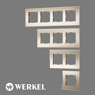 OM Tempered glass frames for sockets and switches Werkel Senso series champagne matte