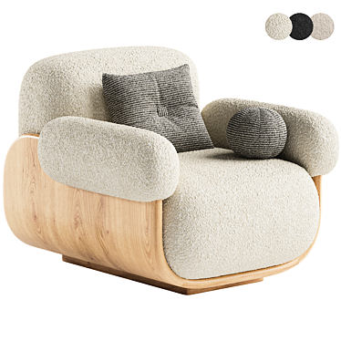 Modern Cannoli Armchair Studio Rendering 3D model image 1 