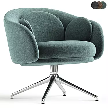 Elegant Swivel Armchair Design Sunrise 3D model image 1 