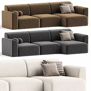 Bayvin-2 Soft Grey Corner Sofa 3D model image 1 