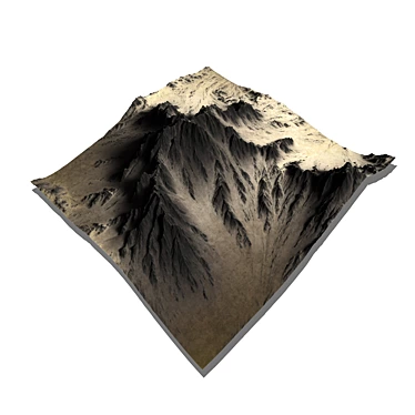 Snow-Covered Mountains 3D Model 3D model image 1 