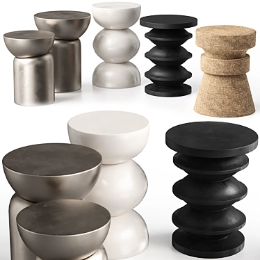 Modular Color-Changing Side Tables 3D model image 1 