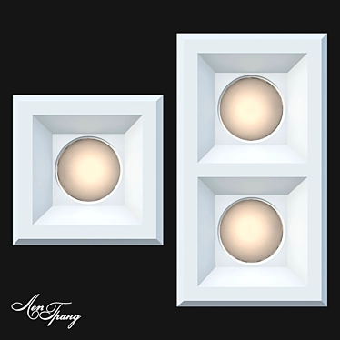 Handcrafted Gypsum Recessed Lights 3D model image 1 