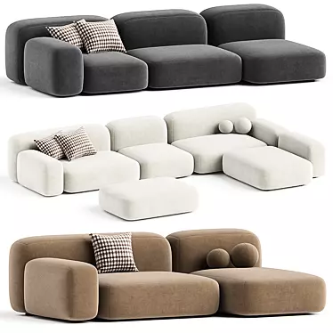 Modular Ribble 3 Sofa Divan 3D model image 1 