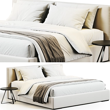 Modern Camille Bed 3D Model 3D model image 1 