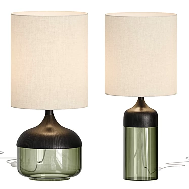 Elegant Stephe Glass Table Lamps 3D model image 1 