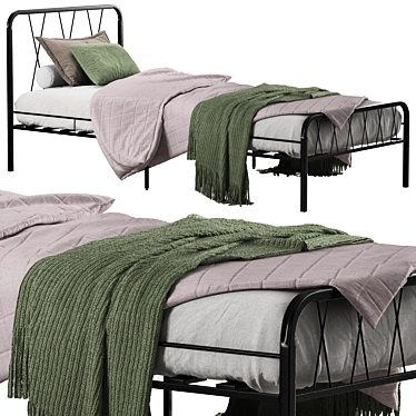 Modern Black Single Bed Mali 3D model image 1 