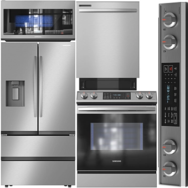 Samsung Kitchen Appliance Bundle 3D model image 1 