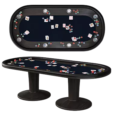 Premium Sonoma Poker Table with Textures 3D model image 1 