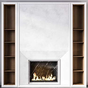 Modern Minimalist Fireplace Model 3D model image 1 