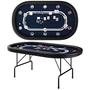 Premium League Poker Table Set 3D model image 1 