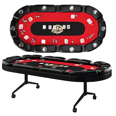 Premium 90" Folding Poker Table 3D model image 1 