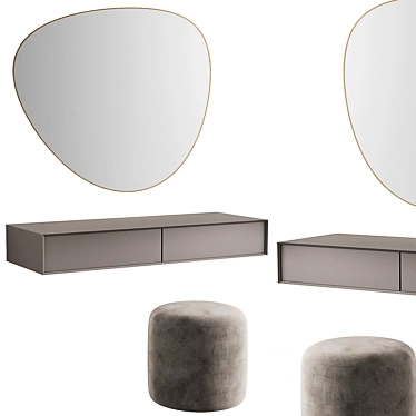 Elegant Dressing Table Set 3D model image 1 